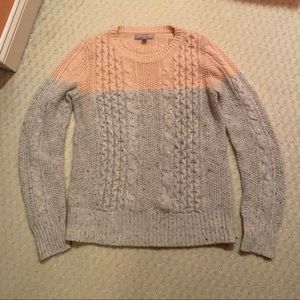 two tone women’s banana republic cableknit sweater